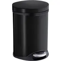 Smedbo Outline Pedaalemmer FK665 Zwart - RVS - Rond - Accessoires, Afvalemmers - 7391447075328