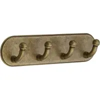 Smedbo Beslagsboden Handdoekhouder - 19x4.8x3.5cm - zelfklevend - Zinklegering Messing Antiek BA1124