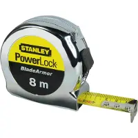 Stanley Bandmaß Micro Powerlock 0-33-527 Rolmaat Metaal, Chroom