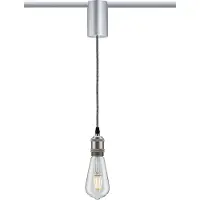 Paulmann URail pendeladapter Universal 100W chroom Pendel Adapter, alu / grijs / zink, Woon-/ Eetkamer, metaal, Modern