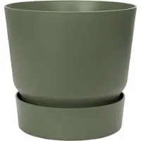 Elho Greenville Rond 47 - Grote Bloempot voor Buiten met Waterreservoir - 100% Gerecycled Plastic - Ø 47 x H 44 cm - Blad groen