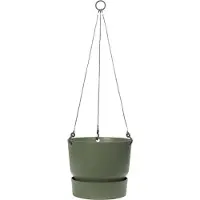 Elho Greenville Hangschaal 24 - Hangpot voor Buiten - 100% Gerecycled Plastic - Ø 23.5 x H 20.5 cm - Blad groen
