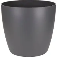 Elho Brussels Rond 25 - Bloempot voor Binnen - 100% Gerecycled Plastic - Ø 24.3 x H 23.2 cm - Antraciet