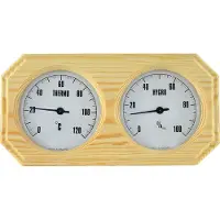 Saunia - Sauna thermometer met hygrometer, vurenhout