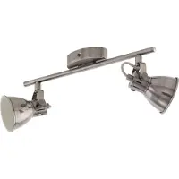 Eglo Led plafondspot Seras 2-lichts nikkel met creme