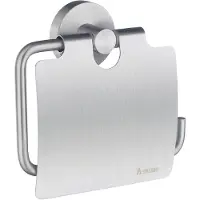 Smedbo Home Toiletrolhouder Met Klep - Mat-Chroom - Messing - Accessoires, Toilet accessoires, Toiletrolhouders - 7391447036770