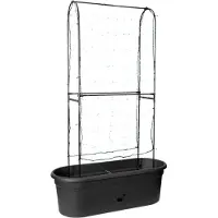 Elho Green Basics Veggie Wall 80 - Kweekbak - Verticaal Tuinieren - 100% Gerecycled Plastic - Ø 77.5 x H 26.0 cm - Living black