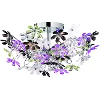 TRIO REALITY FLOWER - Plafondlamp - Chroom - excl. 4x E14 4 W - Patroon bescherming