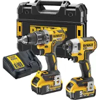 DeWalt DCK268P2T-QW 18V Li-ion XR Accu Boor-/schroefmachine (DCD791) & Accu Slagschroevendraaier (DCF887) Combiset (2x 5,0Ah) In TSTAK - Koolborstelloos