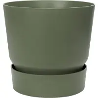 Elho Greenville Rond 30 - Grote Bloempot voor Buiten met Waterreservoir - 100% Gerecycled Plastic - Ø 29.5 x H 27.8 cm - Blad groen