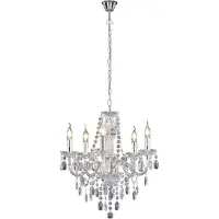 TRIO REALITY LÜSTER Kroonluchter - Chroom - excl. 5x E14 - Behang Transparante - D: 52 cm