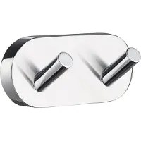 Smedbo Home Handdoekhouder - 9x4x4.1cm - zelfklevend / boren - Massief messing Chroom HK356