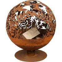Esschert Design Vuurbal Design Laser Cut Bloemen Roest