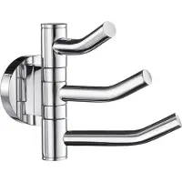 Smedbo 3-voudige Haak Zwenkbaar 9 Cm - Chroom - Messing - Accessoires, Handdoekhouders, Handdoekhaken - 7391447086249