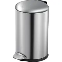 EKO Belle Deluxe pedaalemmer 12 Liter – Prullenbak met uitneembare afvalemmer – Fingerprint-proof – Soft-close – H41.2xL31.9xB28.3 cm – Mat Zilver