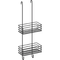 Smedbo Dubbele Douchemand Hangend Ronde Haken Zelfklevend 66x25x12 cm Zwart