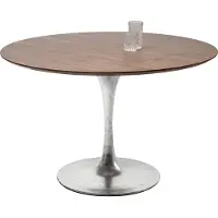 Kare design SALE - Invitation Ronde Eettafel Ø120x76 - Tafelblad Walnoot - Trompetvoet Verzinkt