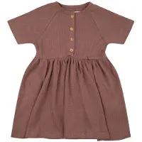 Little Indians jurk Basic meisjes katoen donkerbruin