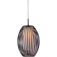 Fantasia MUNA pendel 1xE27 zwart/wit glas diam 25cm