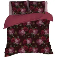 Satin d'or Dekbedovertrek Valeria Red Bund Satijn-240 x 200 / 220 cm | Lits-Jumeaux