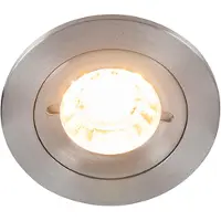 QAZQA Smart inbouwspot staal rond IP44 incl. Wifi GU10 - Xena