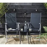 909 Outdoor - Tuinstoelen - Set van 2 - Verstelbare Rugleuning - Inklapbaar - Zitstoelen - Aluminium en Textileen - 69 x 56 x 106 cm