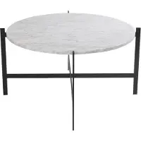 OX Denmarq Deck salontafel wit marmer, zwart onderstel