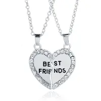 LGT JWLS BFF Ketting LGT Jewels Best Friends Hartje Kristallen Zilverkleurig