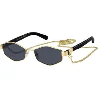 Marc Jacobs Zonnebril - - 496/S - Polygoon - Metaal - Zwart, Goud