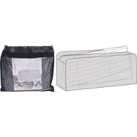 Merkloos Zwarte tuinkussen opbergtas 130 x 50 x 32 cm - Tuinstoelkussen opbergen