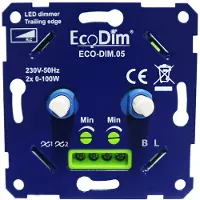 EcoDim ECO-DIM.05 led duo dimmer fase afsnijding 2x100W maximaal