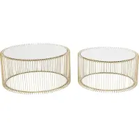 Kare design Bijzettafel Wire Set van 2