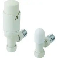 Eastbrook Valve radiator aansluitset haaks met thermostaat wit