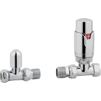 Eastbrook Valve radiator aansluitset recht met thermostaat chroom