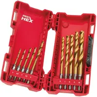 Milwaukee 10 Delige Shockwave HEX Metaalborenset in cassette
