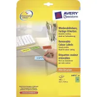 Avery Zweckform L6033-20 verwijderbare etiketten A4 63,5 x 33,9 mm groen (480 etiketten)
