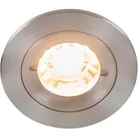 QAZQA Xena inbouwspot - 8x8cm - IP44 - rond - staal 43554