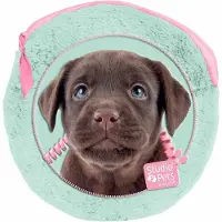 Studio Pets Making Fun Today - pluche rond etuitje - inclusief 2 notebooks - 13 x 13 cm - Multi