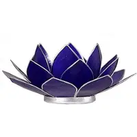 Yogi & Yogini Lotus sfeerlicht indigo 6e chakra zilverrand (Ø 13.5 cm)