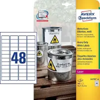 Sans marque Avery ultra-sterke witte etiketten formaat 457 x 212 mm (b x h) 960 stuks 48 per blad
