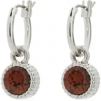 Biba Hang Oorbellen Zilver met Swarovski Steentje Sm. Topaz