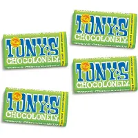 Tony's Chocolonely Puur Amandel Zeezout Chocolade Reep - 4 x 180 gram Chocola