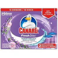 WC Ente / WC-Ente / WC Canard / Toilet Duck Fresh Disc Lavendel, navulverpakking - 2 navullingen met 12 gel blokjes - Voordeelverpakking