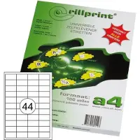 Rillprint Etiket Rillstab 48.5x25.4mm wit 4400stuks - 2 stuks