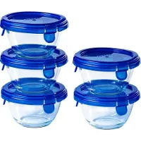 Pyrex Ovenschaal Cook & Go Rond met Deksel 200 ml (Set van 5)