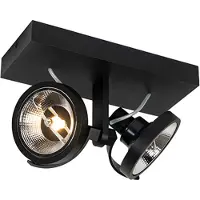 QAZQA Moderne spot zwart 2-lichts - Master 111