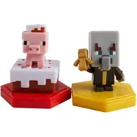 Mattel set Minecraft Earth Boost Mini 5 cm roze/grijs 2-delig