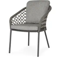 Suns Nappa dining chair matt royal grey/mix macrame carbon grey/light anthracite