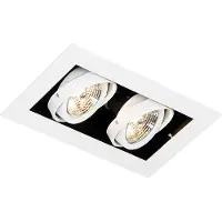 QAZQA Moderne inbouwspot wit 2-lichts verstelbaar - Oneon 70