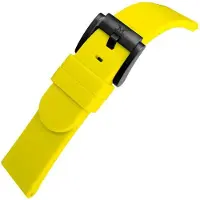 Marc Coblen Siliconen Rubber Horlogebandje 22mm geschikt voor Samsung Galaxy Watch / Gear S3 / Garmin Vivoactive / Huawei Watch GT - Geel met Zwarte Gesp